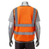 Class-2 Reflective Safety Vest With 4 Pockets | Back side | Safety orange